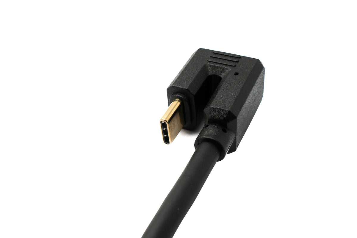 SYSTEM-S USB 3.1 Type C cable 80 cm male to male 5 Gbit/s spiral U Turn 180° angle