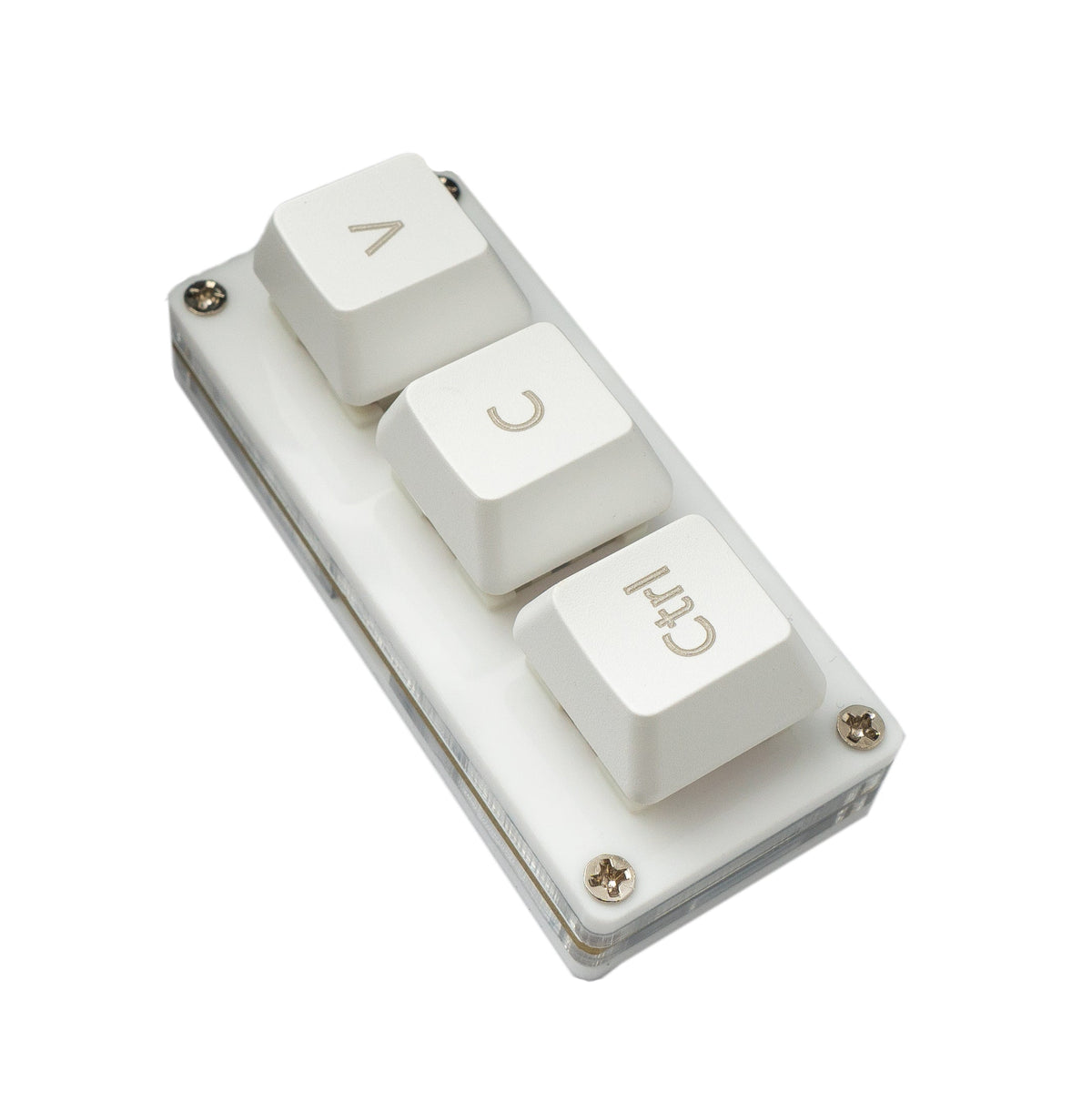 PCsensor USB HID Mini Keypad 3 buttons programmable mechanical RGB LED PC Hotkeys White for Copy Paste