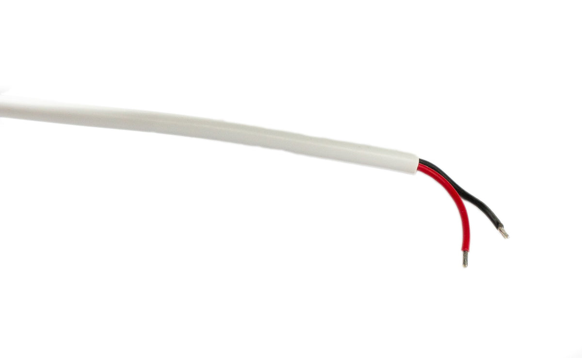 SYSTEM-S USB 2.0 cable 100 cm Type A male to 2 pin pigtail pre-tinned wire switch white
