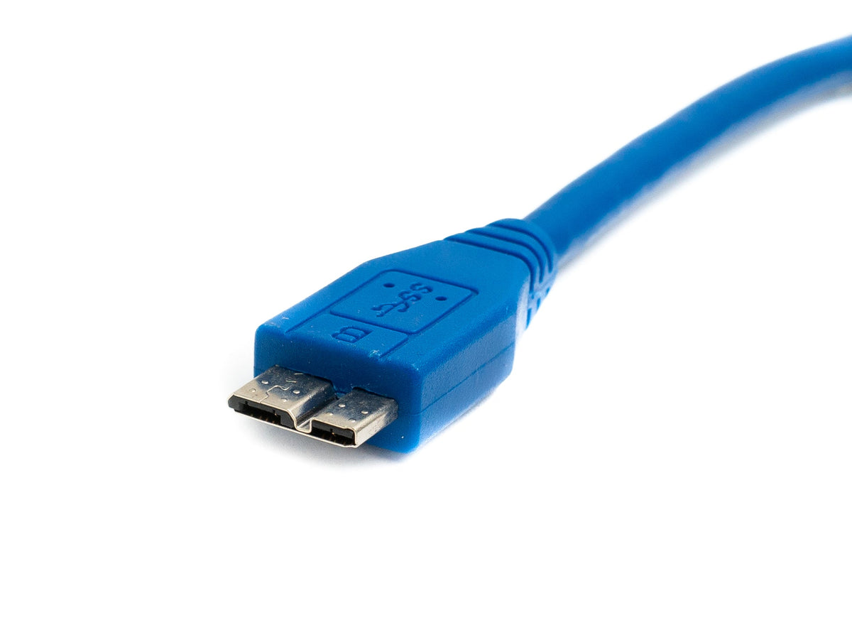 USB 3.0 Kabel 30 cm Typ B Buchse zu Micro B Stecker 5 Gbit/s in Blau | System-S