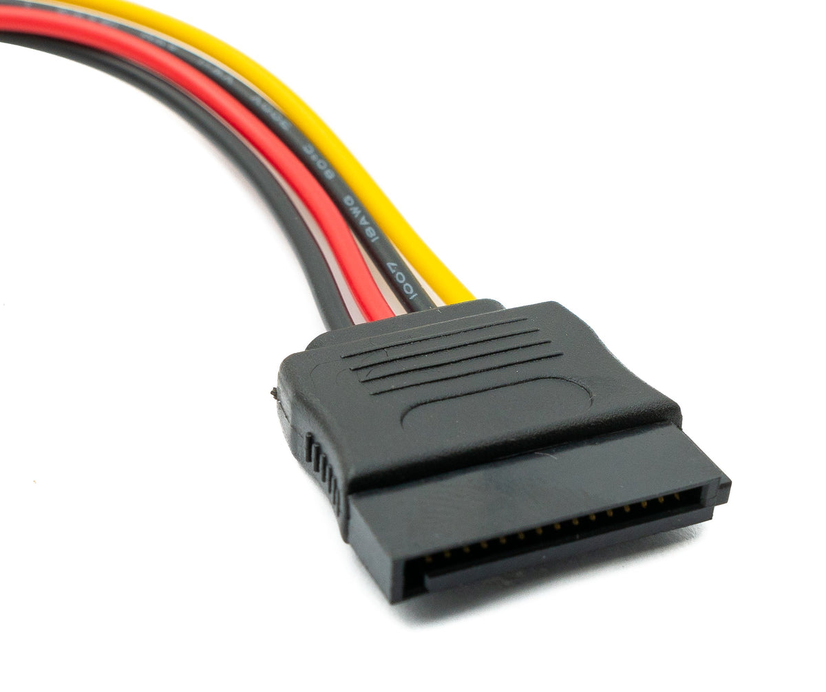 SATA Kabel 20 cm 15Pin Buchse zu IDE 4Pin Molex Buchse für Festplatte Laufwerke | System-S