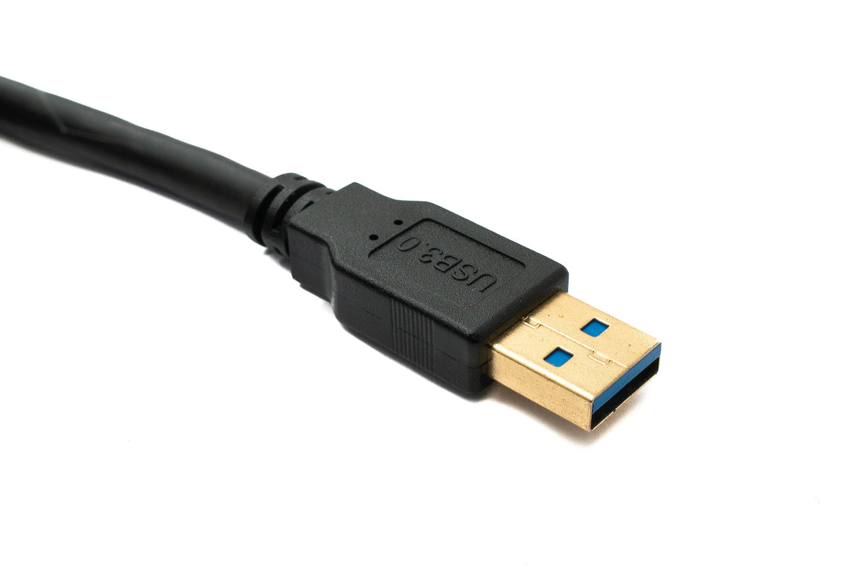 USB 3.0 Kabel 5 m Micro B Stecker zu 3.0 Typ A Stecker Panel Mount Schraube 5 Gbit/s 100W | System-S