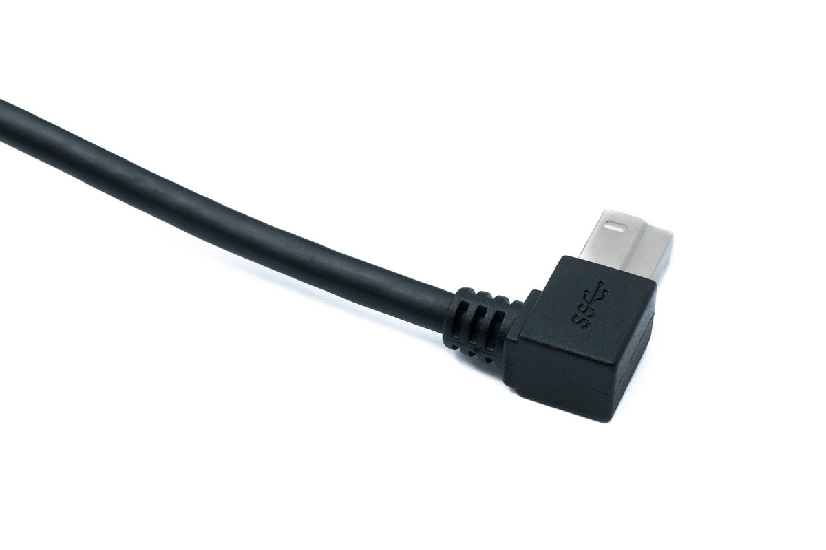 SYSTEM-S USB 3.0 cable 150 cm type B male to A male angled up angled 5 Gbit/s 100W in black