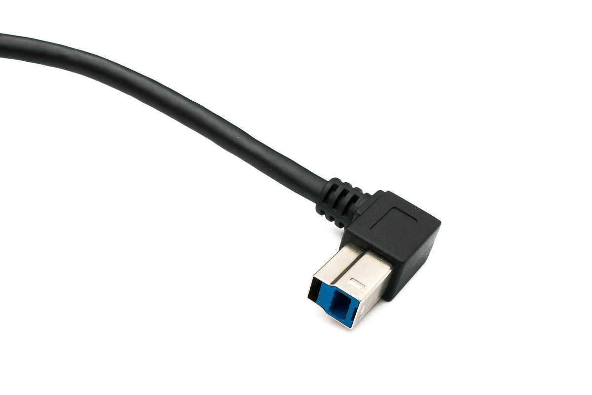 SYSTEM-S USB 3.0 cable 50 cm type B male to A male angled down angled 5 Gbit/s 100W in black