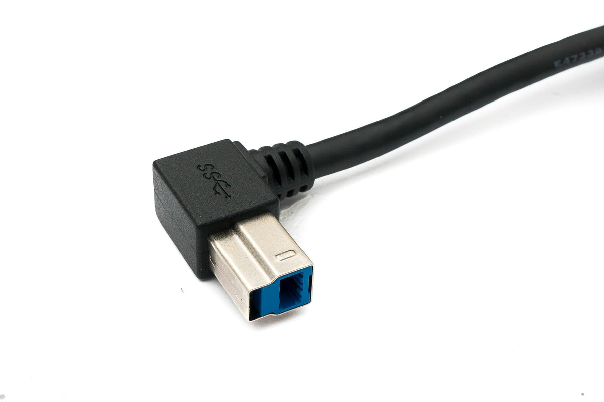 SYSTEM-S USB 3.0 cable 50 cm type B male to A male angled up angled 5 Gbit/s 100W in black