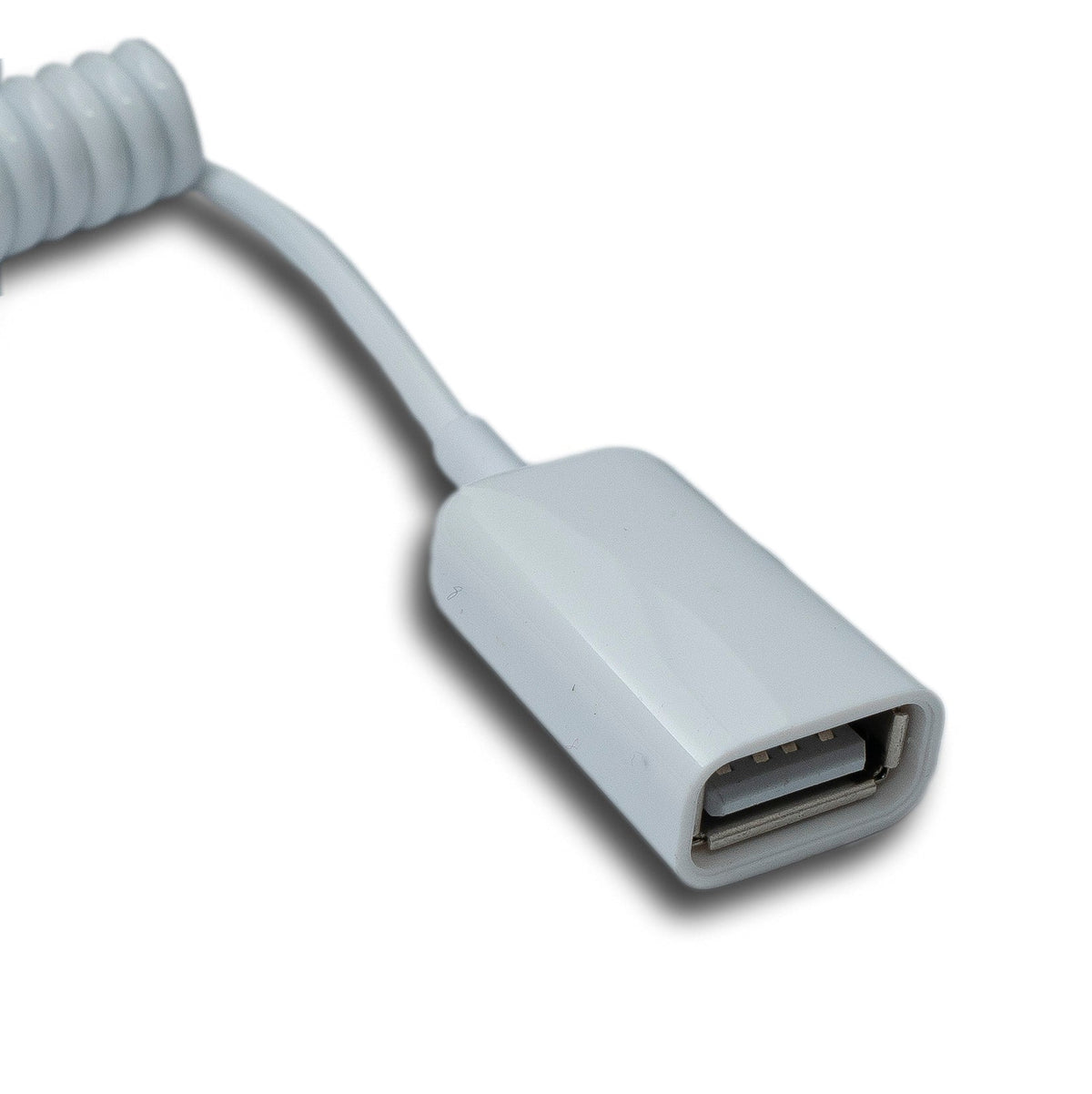 USB 2.0 Kabel 90 cm Typ A Stecker zu Buchse Spirale ausziehbar in Weiß | System-S