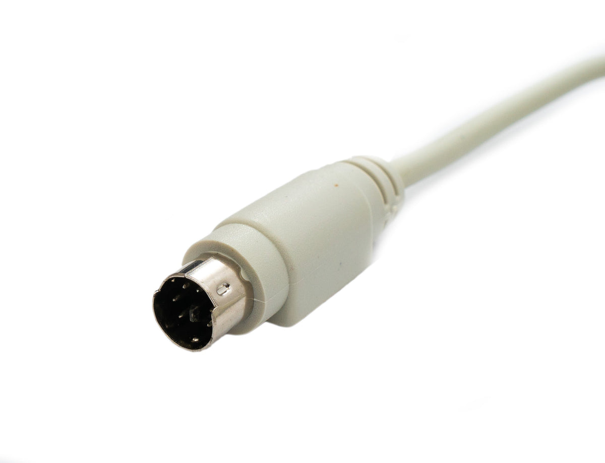 PS/2 Kabel 140 cm 6 PIN Stecker zu Buchse für Tastatur Barcode Scanner in Grau | System-S