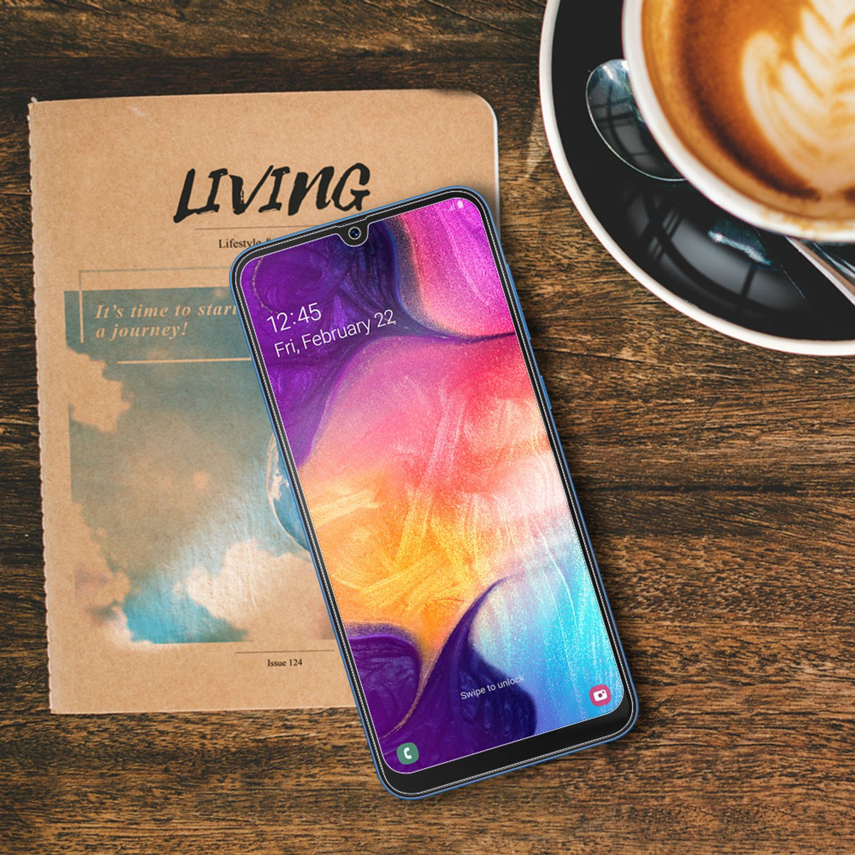 NALIA (2-Pack) Schutzglas kompatibel mit Samsung Galaxy A50, 9H Full-Cover Screen Display Schutz, Handy Schutzfolie Bildschirm-Abdeckung Schutz-Film Protector Tempered Glass - Transparent Schwarz