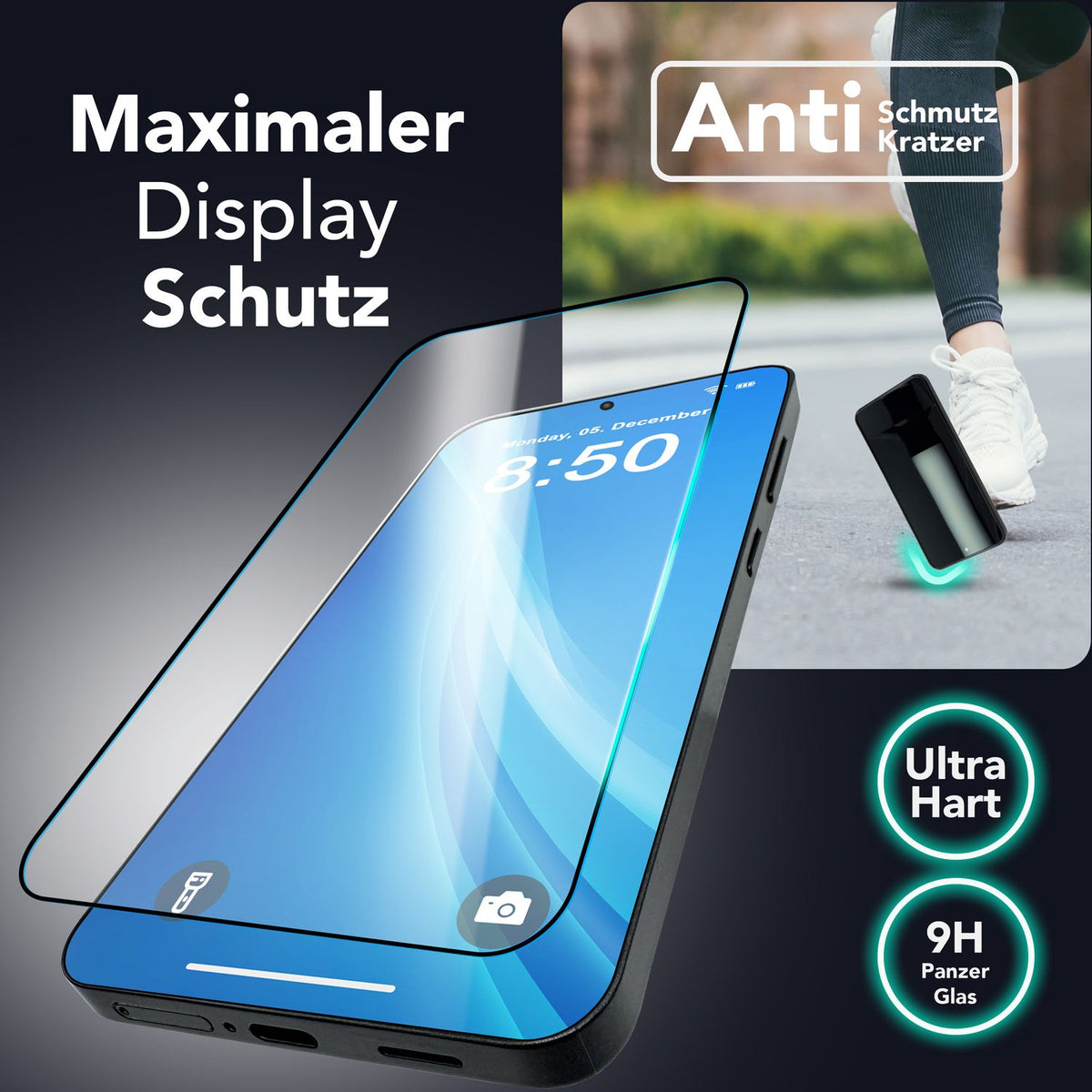 NALIA 2x Schutzglas für Samsung Galaxy S25 – Montagerahmen & 9H Full-Screen – ARMORGLASSX PRO (Glasfolie Transparent & Case-Friendly) – Marke aus Berlin