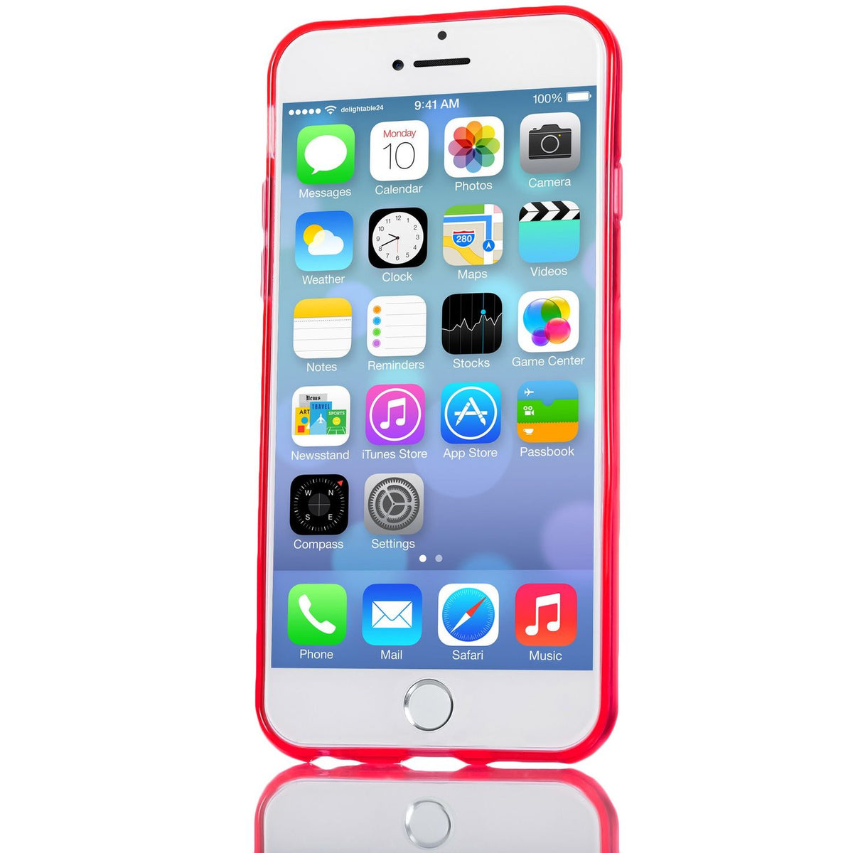NALIA Handyhülle kompatibel mit iPhone 6 Plus 6S Plus, Ultra-Slim Silikon Case Cover Crystal Schutz-Hülle Dünn Durchsichtig, Etui Handy-Tasche Back-Cover Transparent Phone Bumper - Rot Transparent