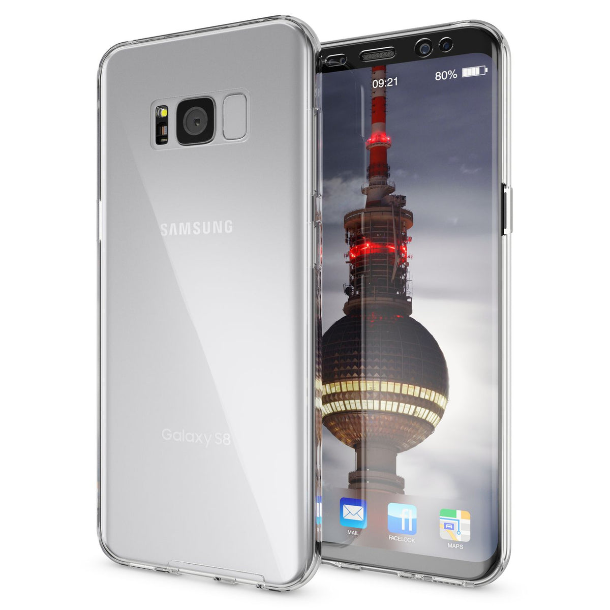 NALIA 360 Grad Hülle kompatibel mit Samsung Galaxy S8 Plus, Full Cover Rundum Doppel-Schutz Handyhülle Dünn, Ganzkörper Silikon Case Transparente Schutzhülle Vorne & Hinten Schale
