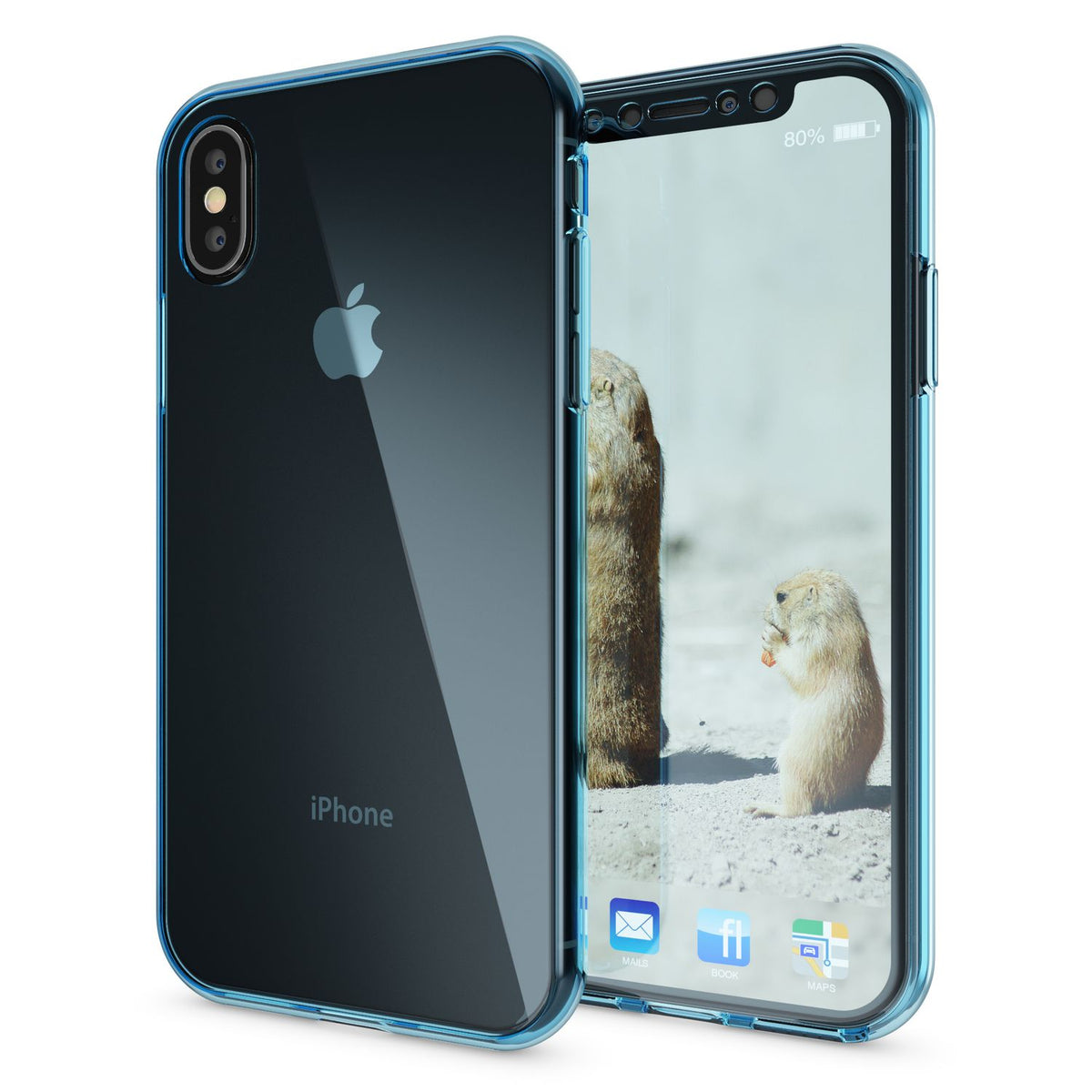 NALIA 360 Grad Handyhülle kompatibel mit Apple iPhone X XS, Full-Cover vorne hinten Hülle Doppel-Schutz, Dünn Ganzkörper Case Silikon Etui Handytasche Displayschutz Rückseite
