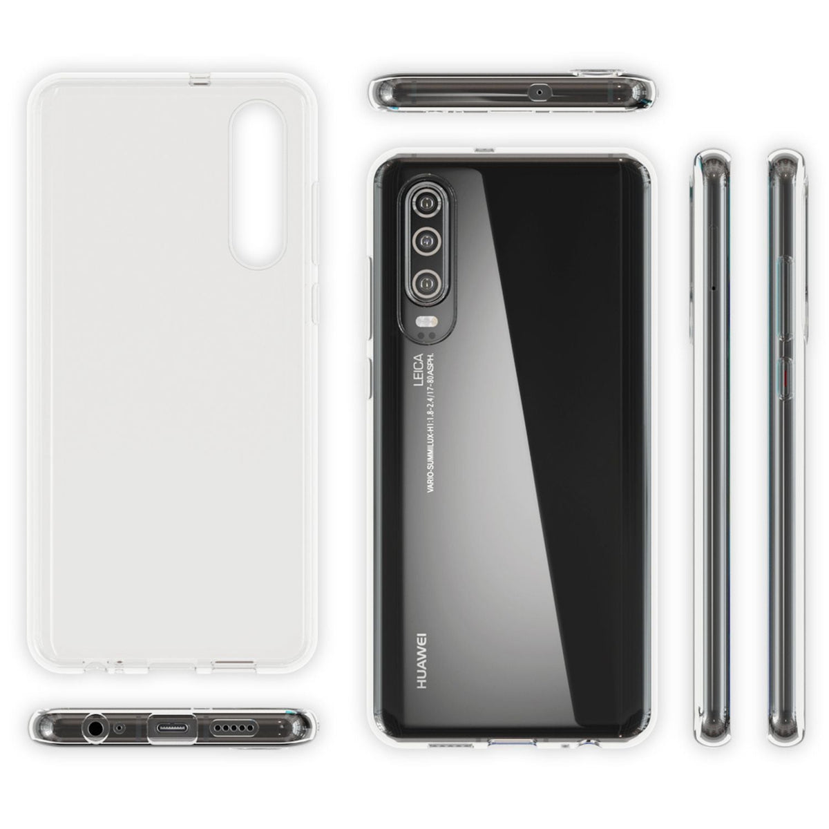 NALIA Transparente Silikonhülle für Huawei P30 – Anti-Gelb & Rutschfest – GLAZE (Handyhülle Kristallklar, Schlank & Stoßfest) – Marke aus Berlin