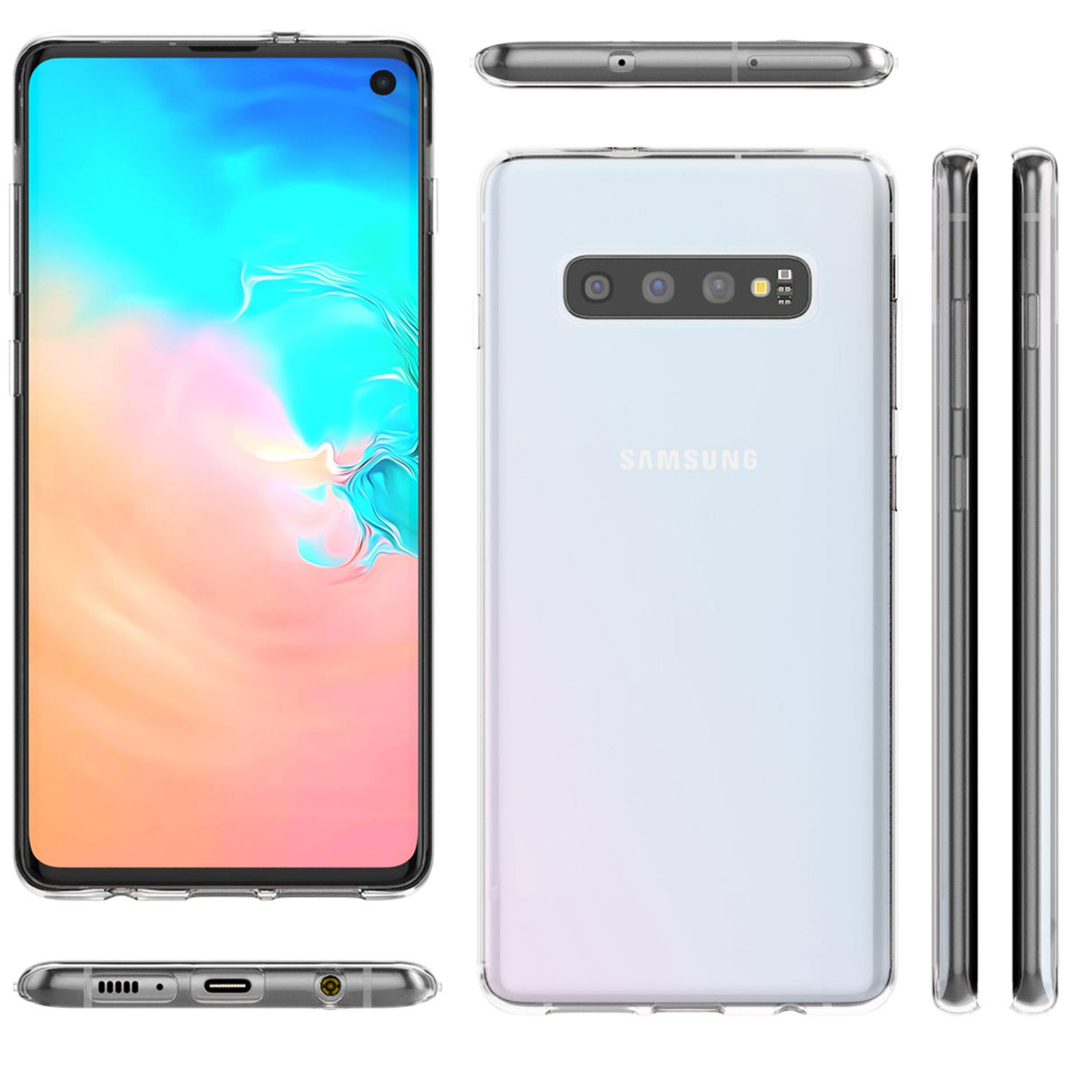 NALIA Handyhülle kompatibel mit Samsung Galaxy S10, Slim Silikon Hülle Motiv Case Cover Crystal Schutzhülle, Durchsichtig Etui Handy-Tasche Backcover Transparent Bumper
