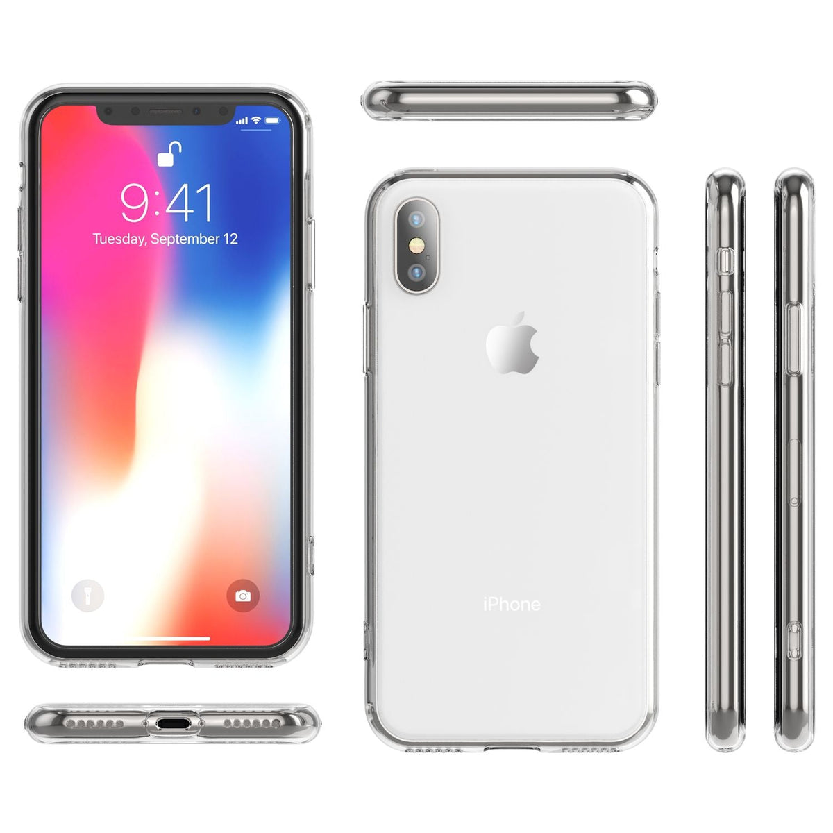 NALIA Hartglas Hülle kompatibel mit iPhone XS Max, Durchsichtiges Hardcase aus 9H Tempered Glass mit Silikon Bumper, Stoßfeste & Kratzfeste Handyhülle Hard Cover Case Schutzhülle Etui - Transparent