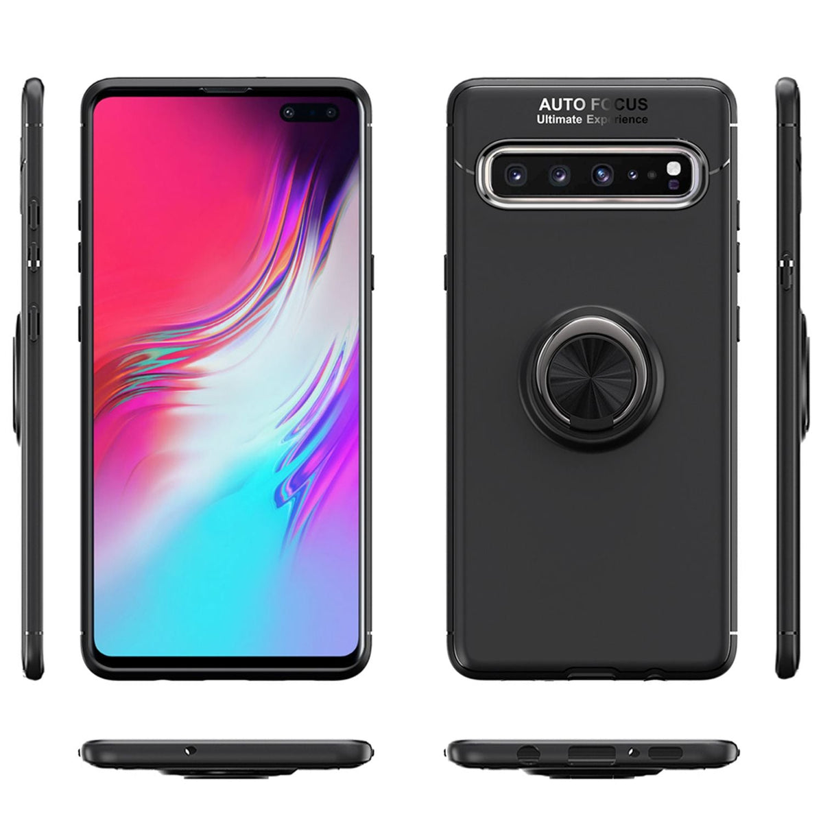 NALIA Ring Hülle kompatibel mit Samsung Galaxy S10 5G, Silikon Handyhülle mit 360 Grad Finger-Halter für magnetische KFZ-Halterung, Schutzhülle Cover Phone Case Handy-Tasche Etui