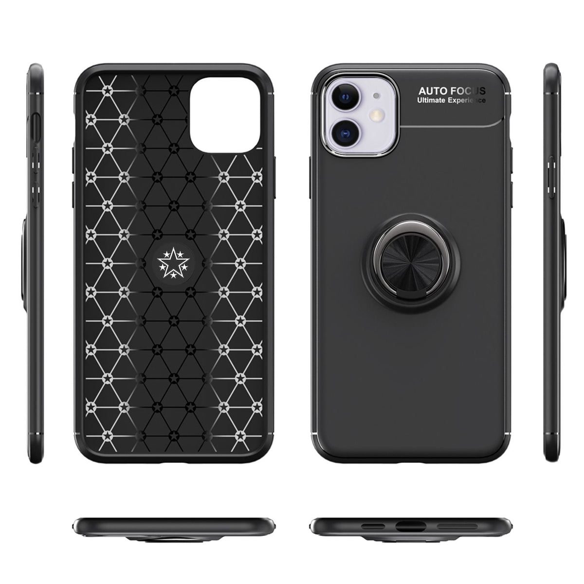 NALIA Ring Hülle kompatibel mit iPhone 11, Silikon Handyhülle mit 360 Grad Finger-Halter für magnetische KFZ-Halterung, Schutzhülle Cover Phone Case Handy-Tasche Etui Bumper