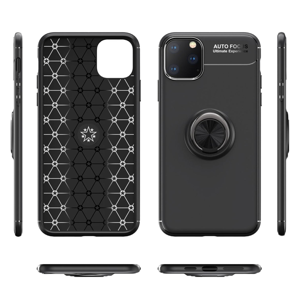 NALIA Ring Hülle kompatibel mit iPhone 11 Pro, Silikon Handyhülle mit 360 Grad Finger-Halter für magnetische KFZ-Halterung, Schutzhülle Cover Phone Case Handy-Tasche Etui Bumper