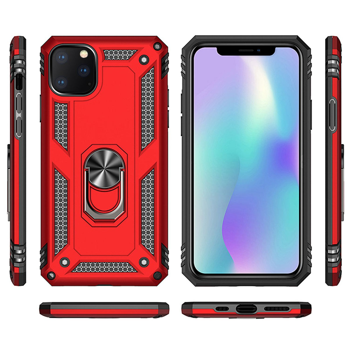 NALIA Panzerhülle für iPhone 11 Pro Max – Ring-Ständer 360° & Magnet-Halterung Kompatibel – RINGDEFEND (Stoßfestes Outdoor Case) – Marke aus Berlin