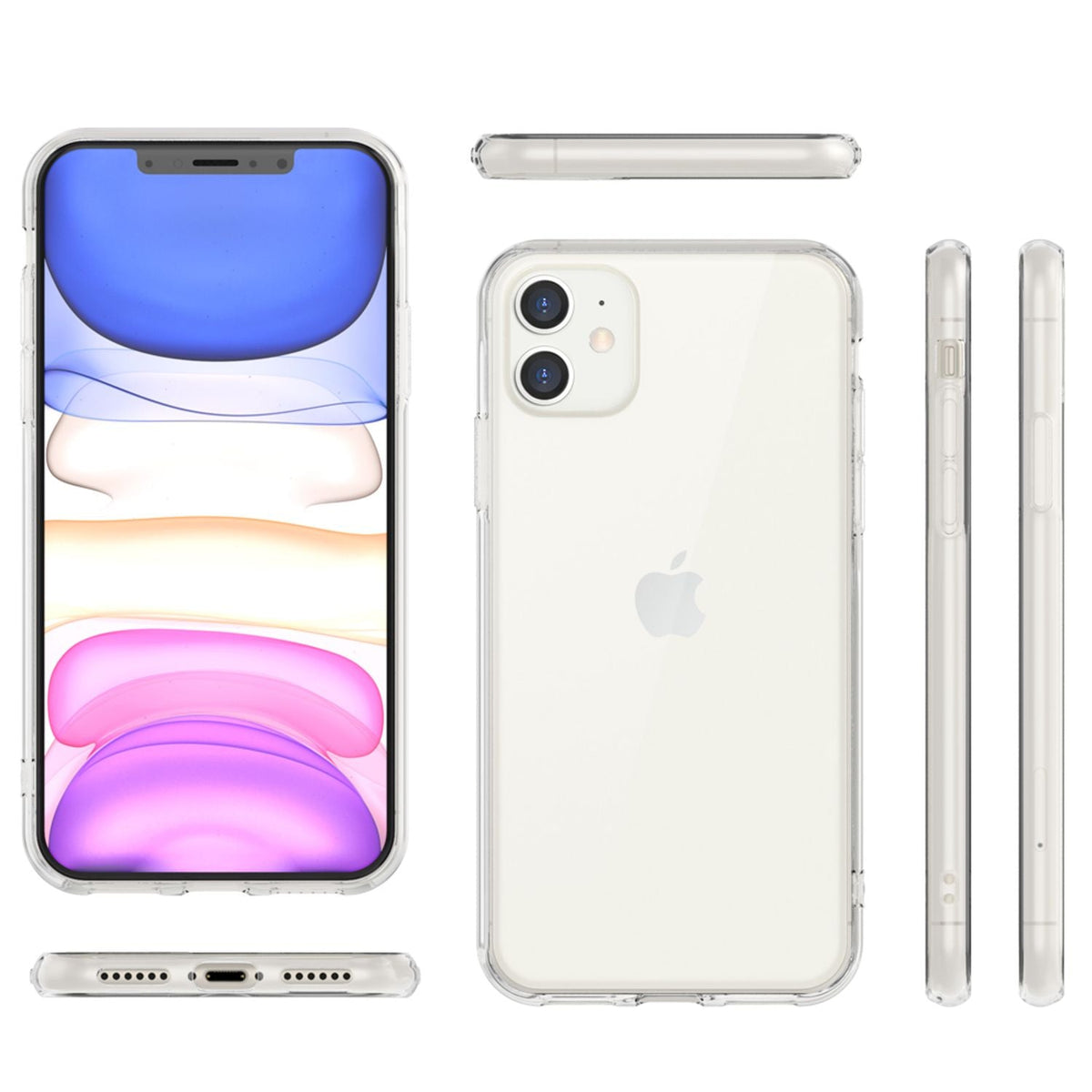 NALIA Hartglas Case kompatibel mit iPhone 11 Hülle, Durchsichtiges Hardcase aus 9H Tempered Glass mit Silikon Bumper, Stoßfeste & Kratzfeste Handyhülle Cover Schutzhülle - Transparent