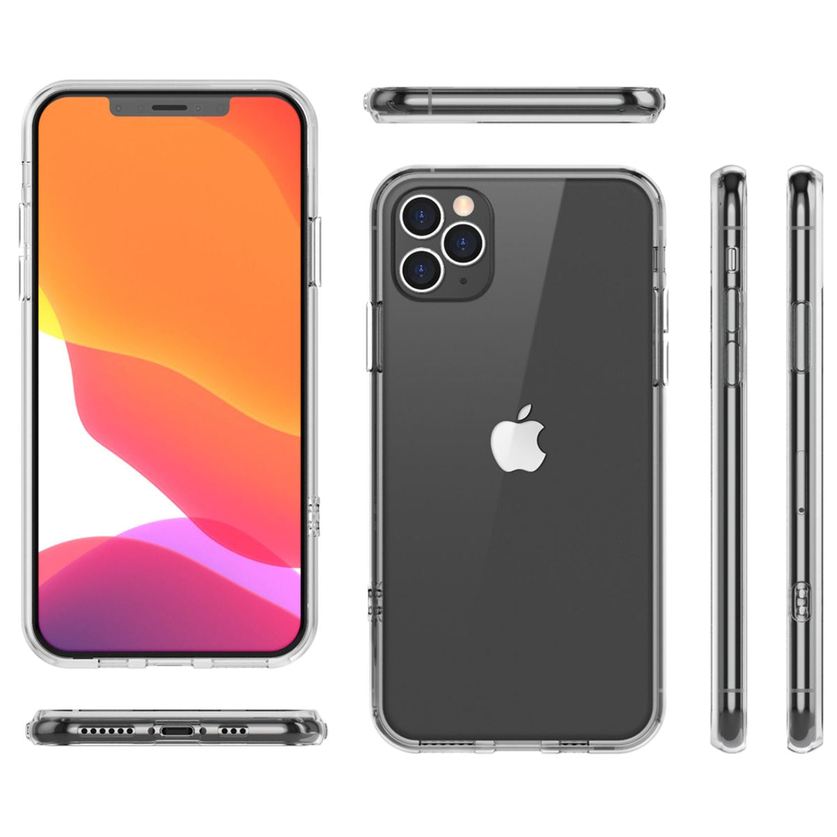 NALIA Hartglas Case kompatibel mit iPhone 11 Pro Max Hülle, Durchsichtiges Hardcase aus 9H Tempered Glass mit Silikon Bumper, Stoßfeste & Kratzfeste Handyhülle Cover Schutzhülle - Transparent