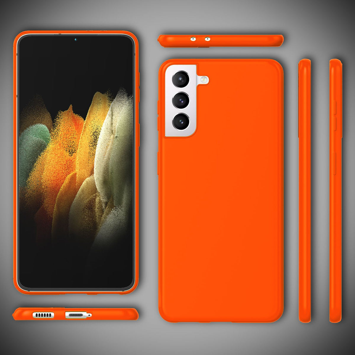 NALIA Neon Silikonhülle für Samsung Galaxy S21 – Soft-Touch & Signal-Neon – NEONSHOCK (Matte Schutzhülle) – Marke aus Berlin