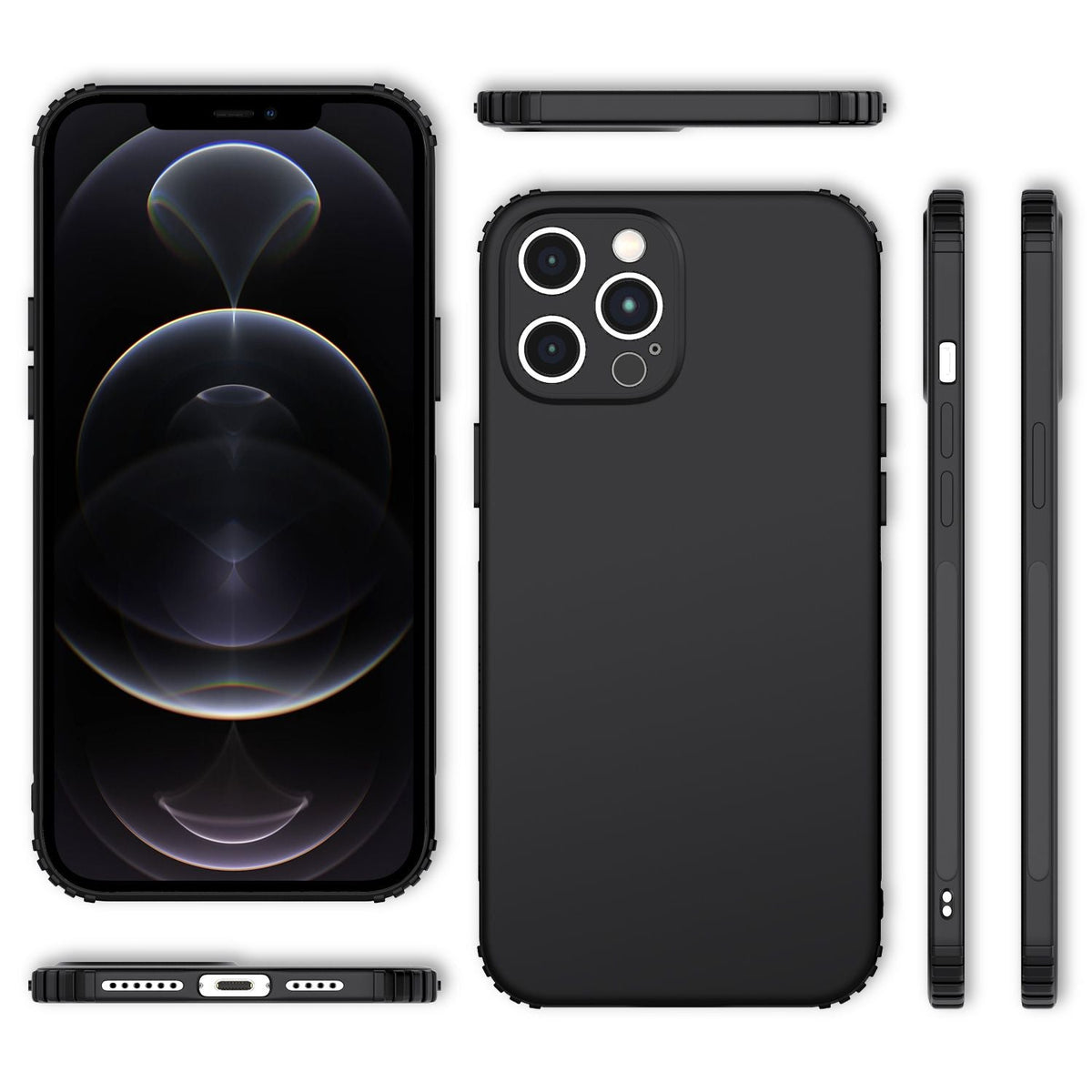 NALIA Extra Dünne Handyhülle kompatibel mit iPhone 12 Pro Max Hülle, Schutzhülle Matt Ultra-Slim Bumper Cover, Rutschfest & Stoßfest Phone Case Handy-Tasche Backcover TPU - Schwarz Silikonhülle Soft