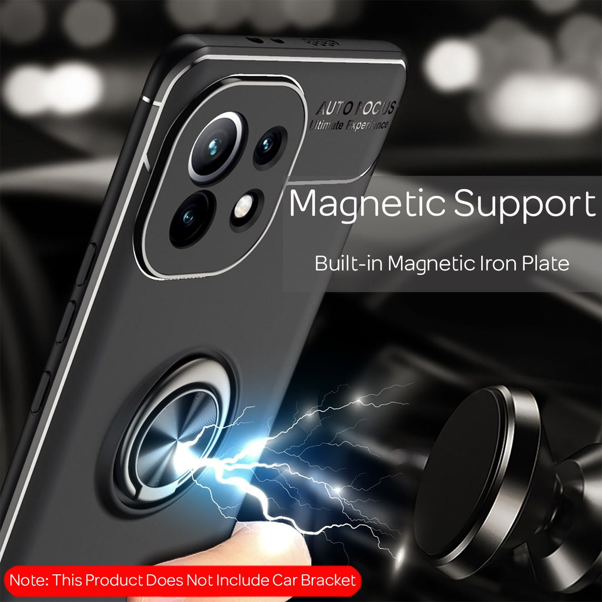 NALIA Ring Handyhülle kompatibel mit Xiaomi Mi 11 5G Hülle, Silikon Cover mit 360-Grad Finger-Halter für magnetische KFZ-Halterung, Kickstand Schutzhülle Phone Case Handy-Tasche Bumper