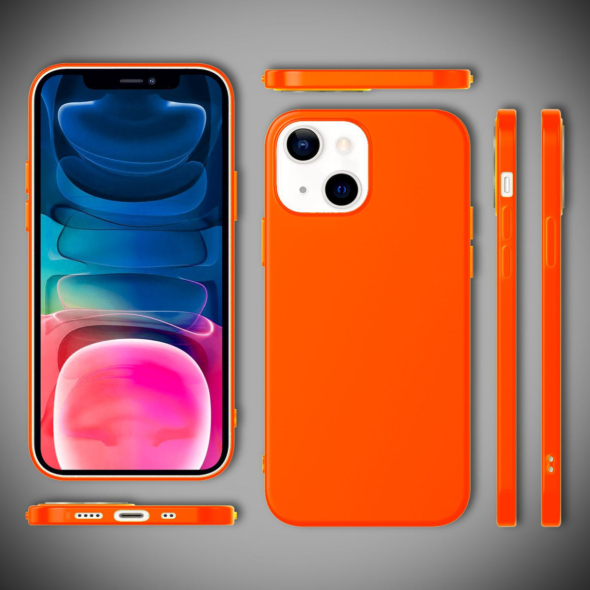 NALIA Bunte Neon Silikonhülle kompatibel mit iPhone 13 Mini Hülle, Intensive Farbe Rutschfest Samtig Weich Gummiert, Stoßfest Dünn Soft Case Handyhülle Silikon Schutzhülle TPU Gel Cover