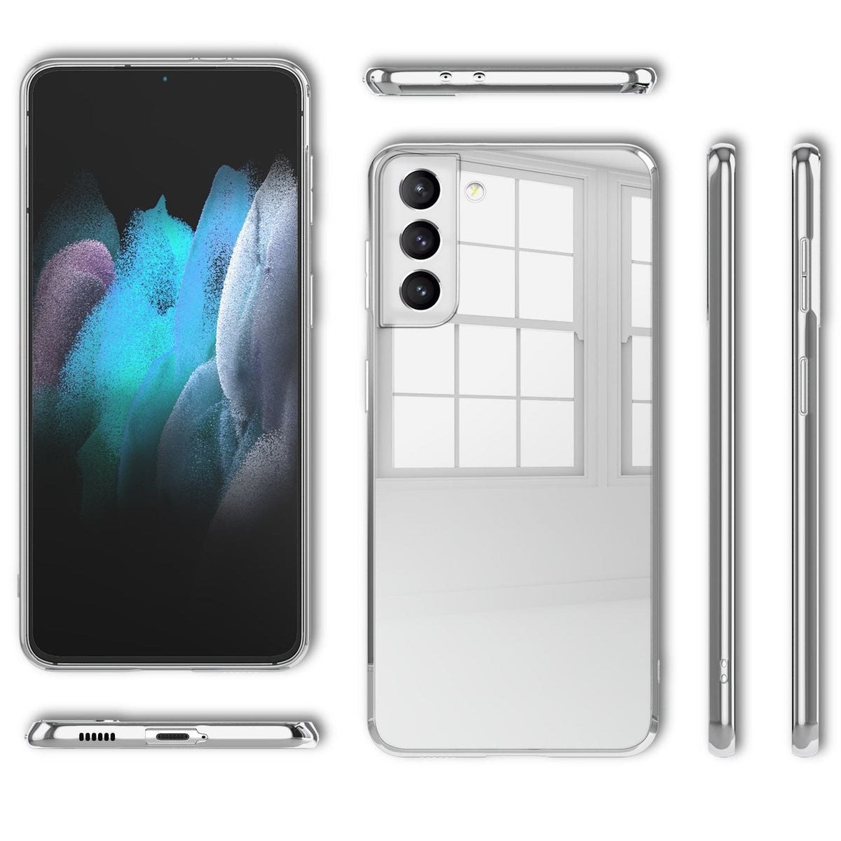 NALIA Spiegel Hartglas Case kompatibel mit Samsung Galaxy S21 Plus Hülle, Klarer Spiegeleffekt Mirror Hardcase Kratzfest 9H Tempered Glass & Silikon Bumper, Dünne Schutzhülle Handyhülle Hart - Silber