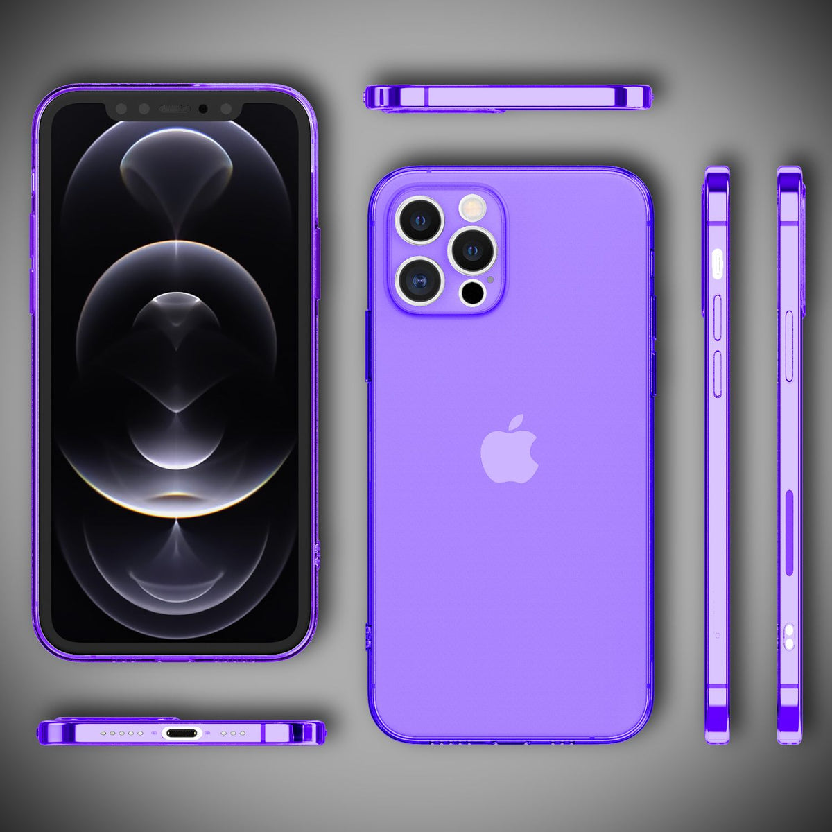 NALIA Neon Silikonhülle für iPhone 13 Pro – Knallige Signal-Farbe & Linsenschutz – VIBE (Transparentes Case) – Marke aus Berlin