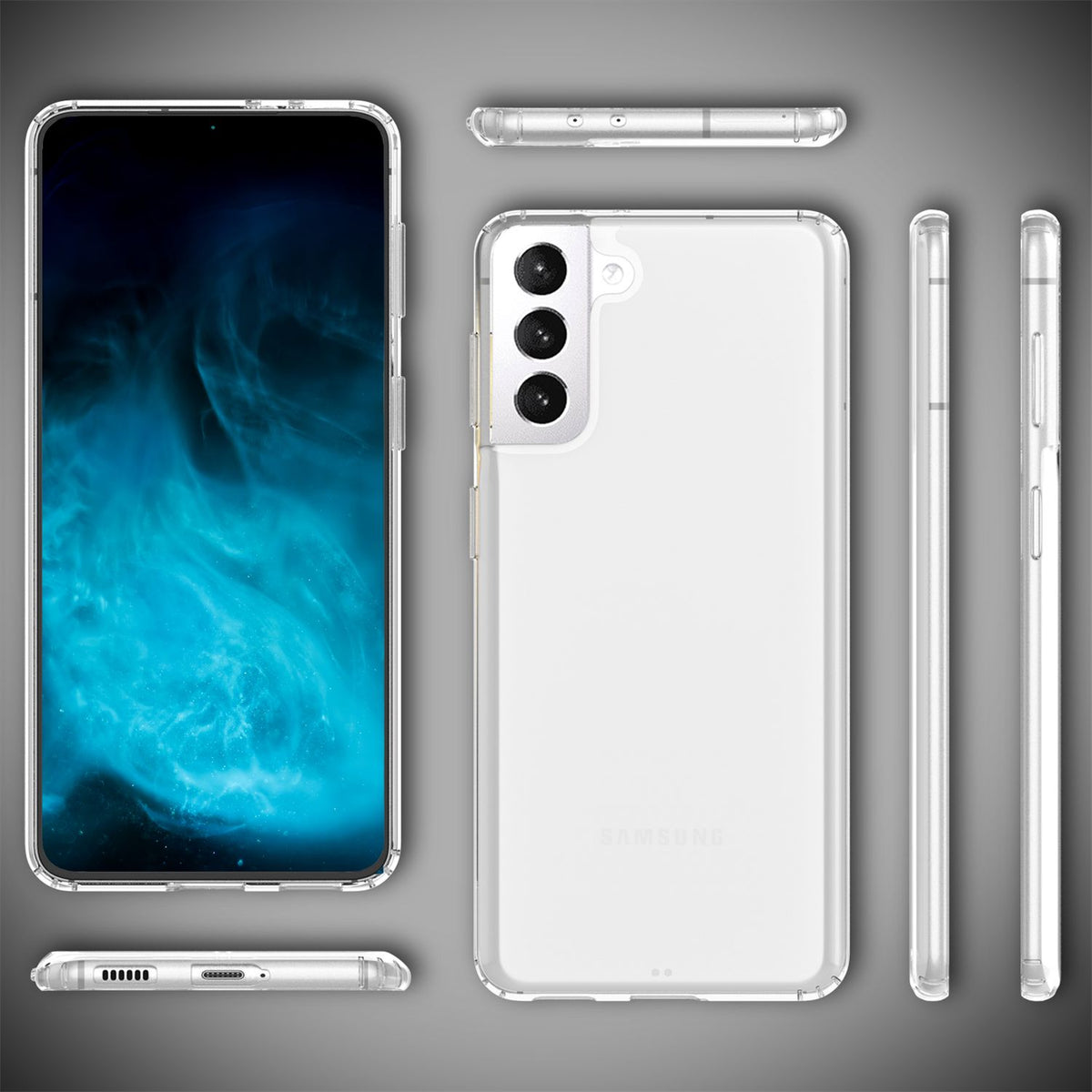 NALIA Transparente Hülle für Samsung Galaxy S22 – Harte Rückseite & Silikon Rand – IGNITE (Stoßfeste Handyhülle & Verstärkte Ecken) – Marke aus Berlin