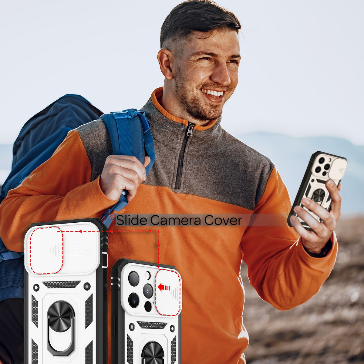 NALIA Military-Style Ringhülle kompatibel mit iPhone 13 Pro Max Hülle, Extrem Schützend mit Display-Rahmen & Kamera-Abdeckung, 360° Ring für Standfunktion & KFZ-Halter, Hardcase Robust