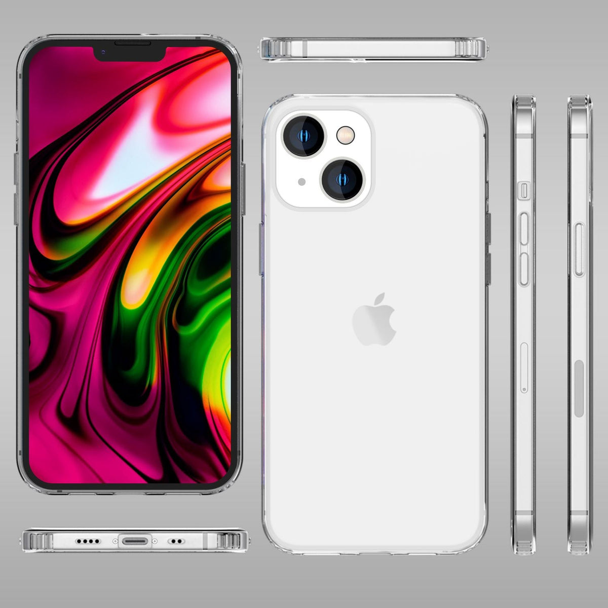 NALIA Transparente Hülle für iPhone 14 – Harte Rückseite & Silikon Rand – IGNITE (Stoßfeste Handyhülle & Verstärkte Ecken) – Marke aus Berlin
