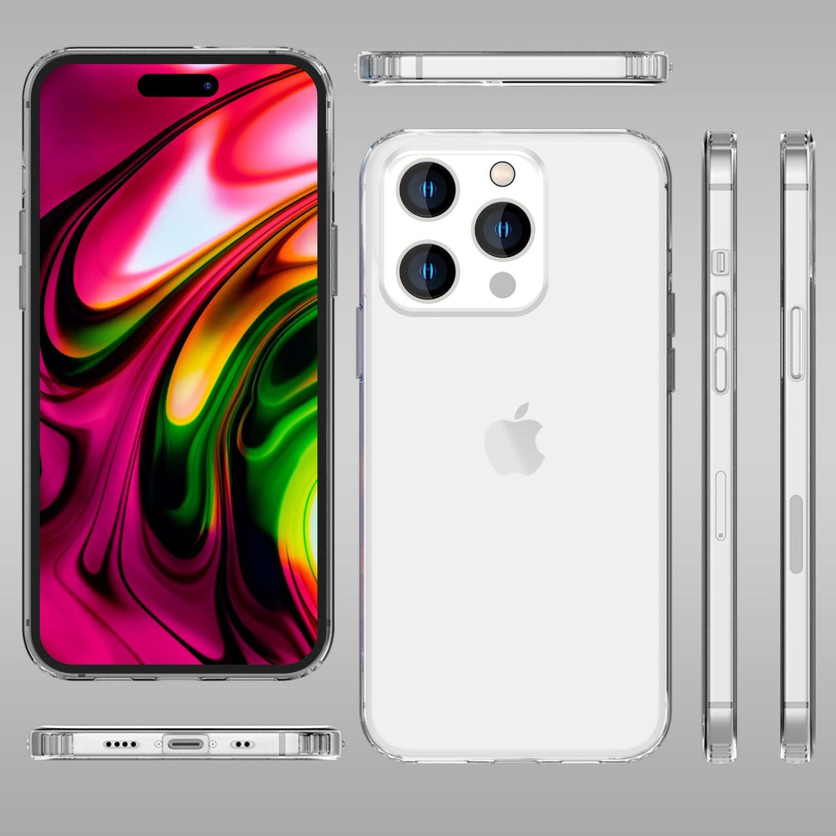 NALIA Transparente Hülle für iPhone 14 Pro Max – Harte Rückseite & Silikon Rand – IGNITE (Stoßfeste Handyhülle & Verstärkte Ecken) – Marke aus Berlin