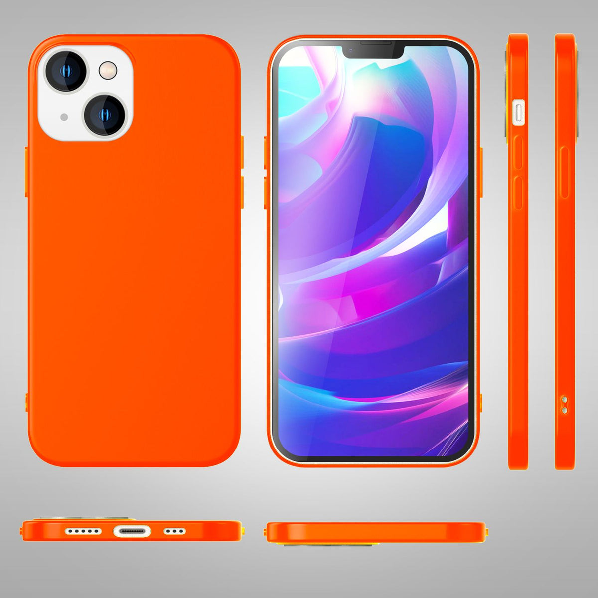 NALIA Neon Silikonhülle für iPhone 14 – Soft-Touch & Signal-Neon – NEONSHOCK (Matte Schutzhülle) – Marke aus Berlin
