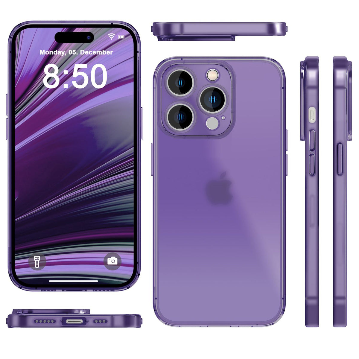 NALIA Ultra Slim Hardcase für iPhone 14 Pro Max – Matt-Transparent & 0.3mm Dünn – PHANTOM (Dünnes Cover & Kamera-Vollschutz) – Marke aus Berlin