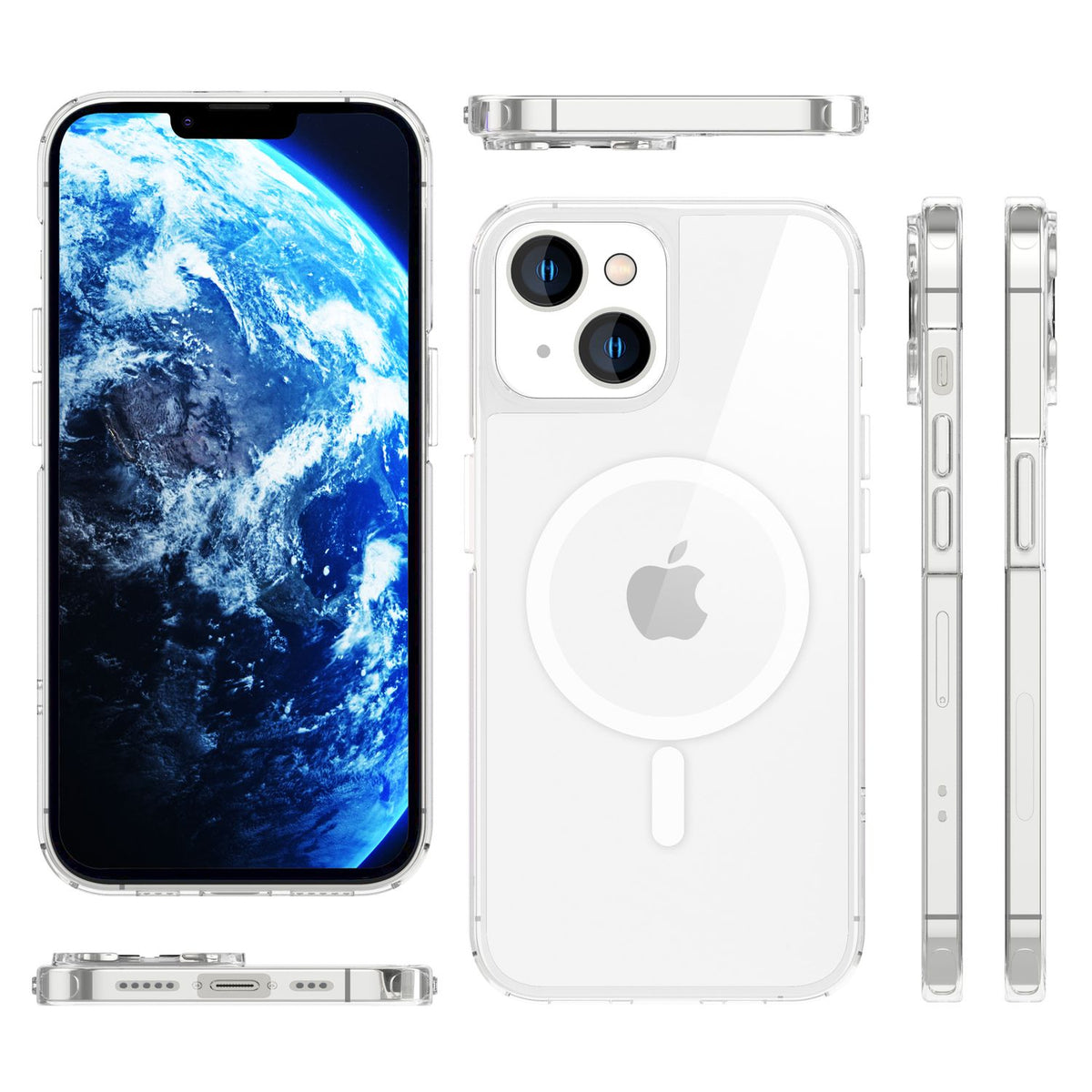 NALIA Transparentes Magnet Case für iPhone 14 – MagPower System (MagSafe kompatibel) – LUMEX (Edle Glas-Optik, aber unzerbrechlich) – Marke aus Berlin