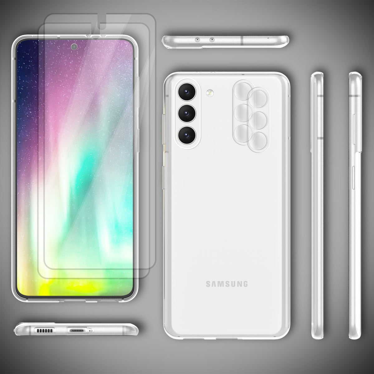 NALIA Transparente Silikonhülle für Samsung Galaxy S23 – Anti-Gelb & Rutschfest – GLAZE (Handyhülle Kristallklar, Schlank & Stoßfest) – Marke aus Berlin