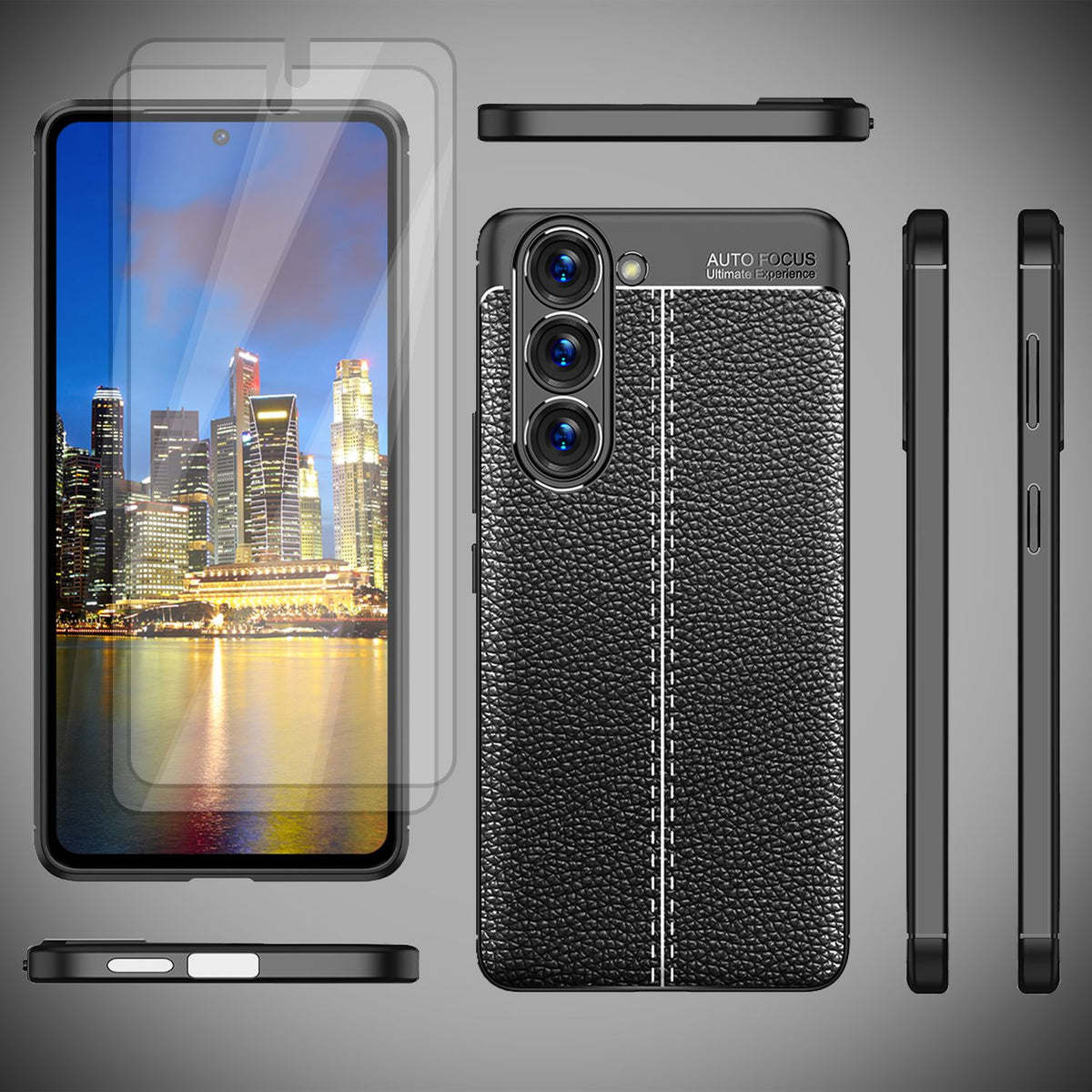 NALIA Leder-Optik Silikon Case für Samsung Galaxy S23 Plus – Griffig & Matt – BARRON Handyhülle (Anti-Fingerprint, Stoßfest & Robust) – Marke aus Berlin