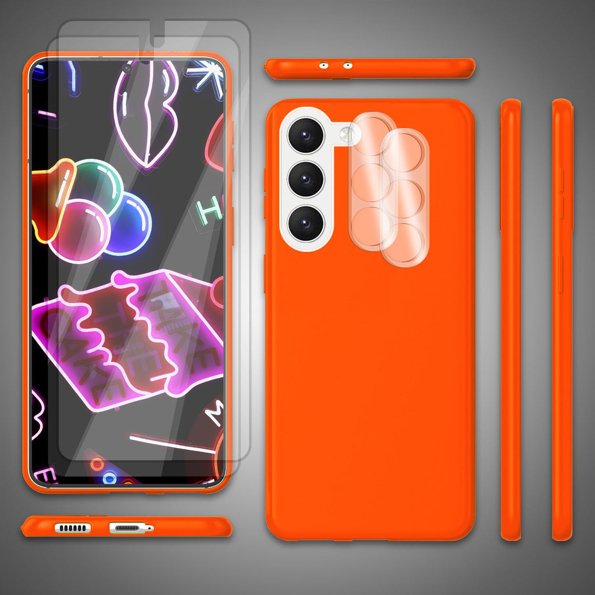 NALIA Neon Silikonhülle für Samsung Galaxy S23 – Soft-Touch & Signal-Neon – NEONSHOCK (Matte Schutzhülle) – Marke aus Berlin
