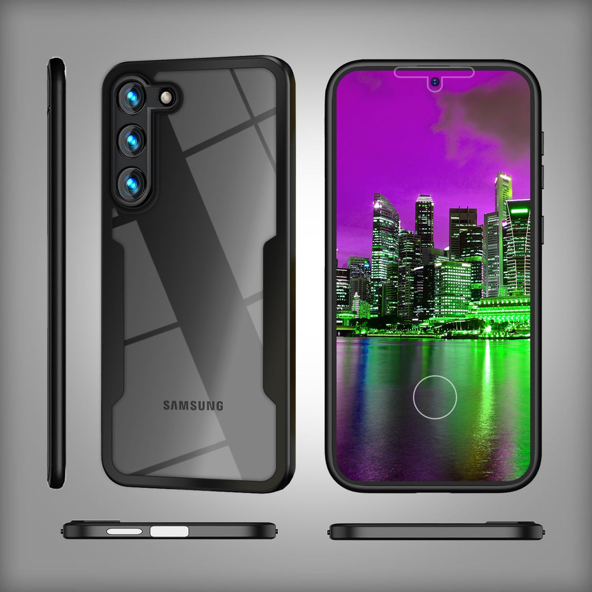 NALIA 360° Hülle für Samsung Galaxy S23 Plus – Vergilbungsfrei & Rutschfester Matt-Rahmen – SURROUND (Full-Body Case mit Kameraschutz) – Marke aus Berlin