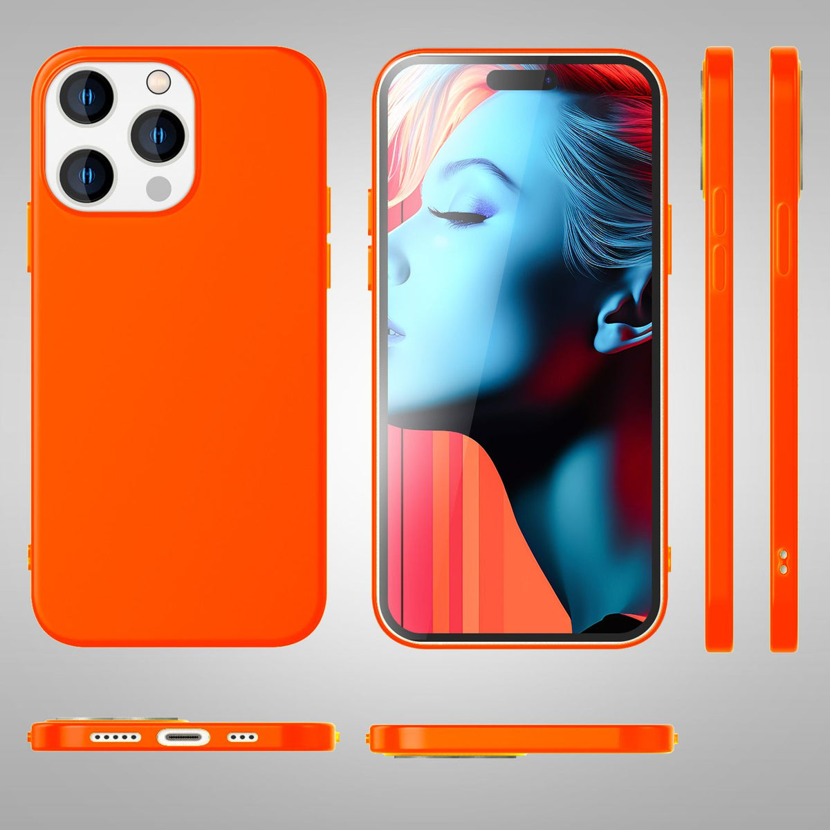 NALIA Neon Silikonhülle für iPhone 15 Pro Max – Soft-Touch & Signal-Neon – NEONSHOCK (Matte Schutzhülle) – Marke aus Berlin