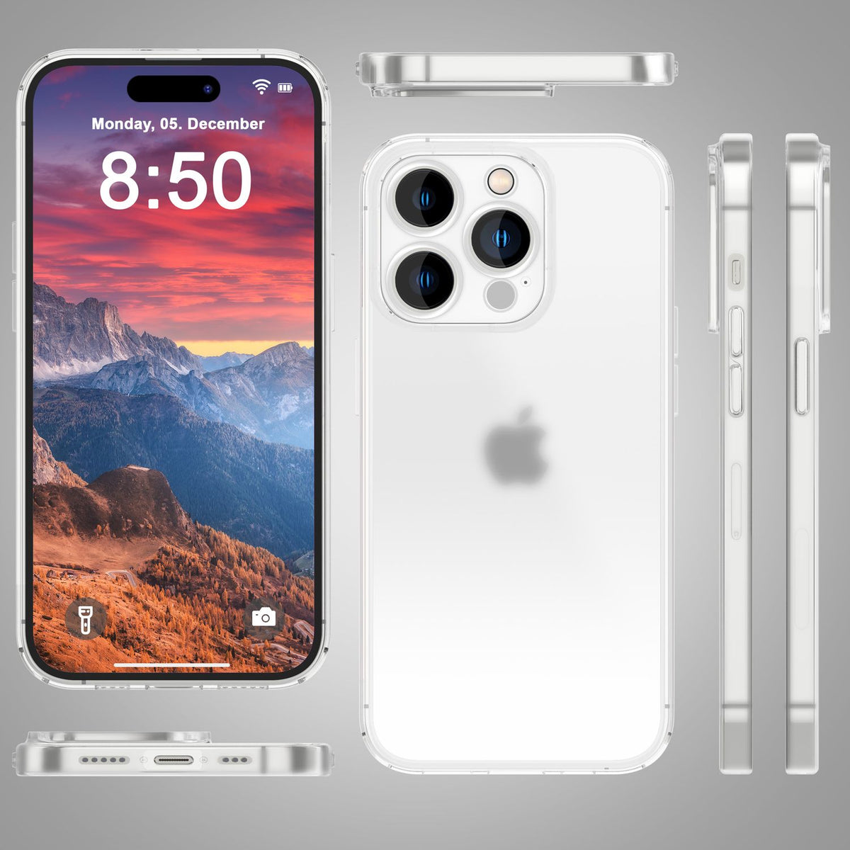 NALIA Ultra Slim Hardcase für iPhone 15 Pro Max – Matt-Transparent & 0.3mm Dünn – PHANTOM (Dünnes Cover & Kamera-Vollschutz) – Marke aus Berlin