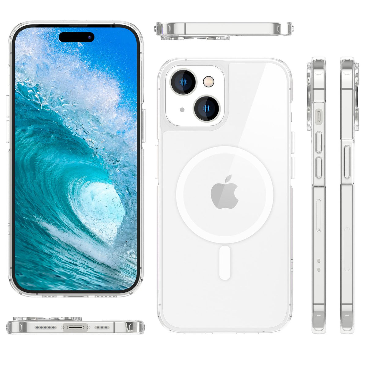 NALIA Transparentes Magnet Case für iPhone 15 Plus – MagPower System (MagSafe kompatibel) – LUMEX (Edle Glas-Optik, aber unzerbrechlich) – Marke aus Berlin