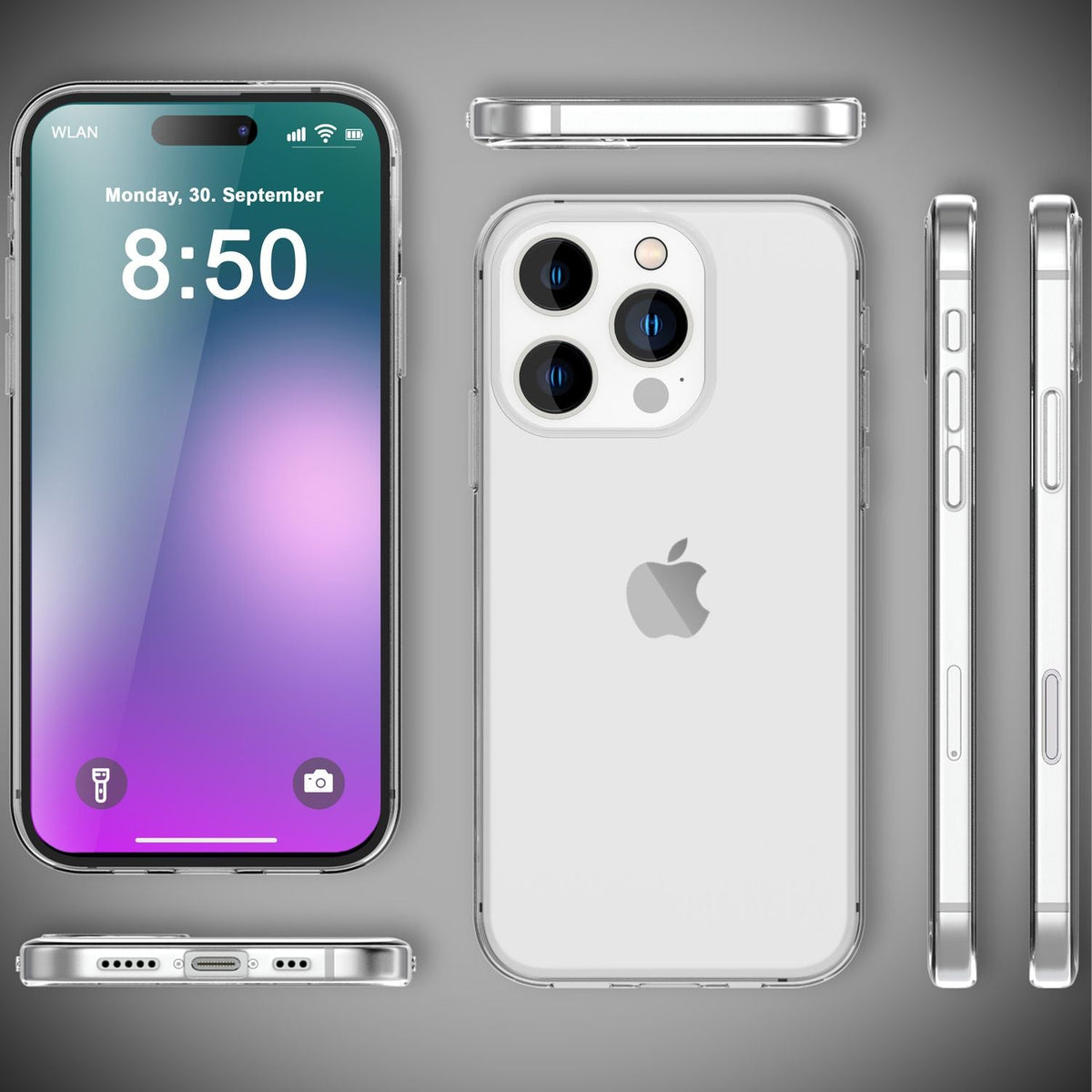 NALIA Transparente Silikonhülle für iPhone 16 Pro – Anti-Gelb & Rutschfest – GLAZE (Handyhülle Kristallklar, Schlank & Stoßfest) – Marke aus Berlin