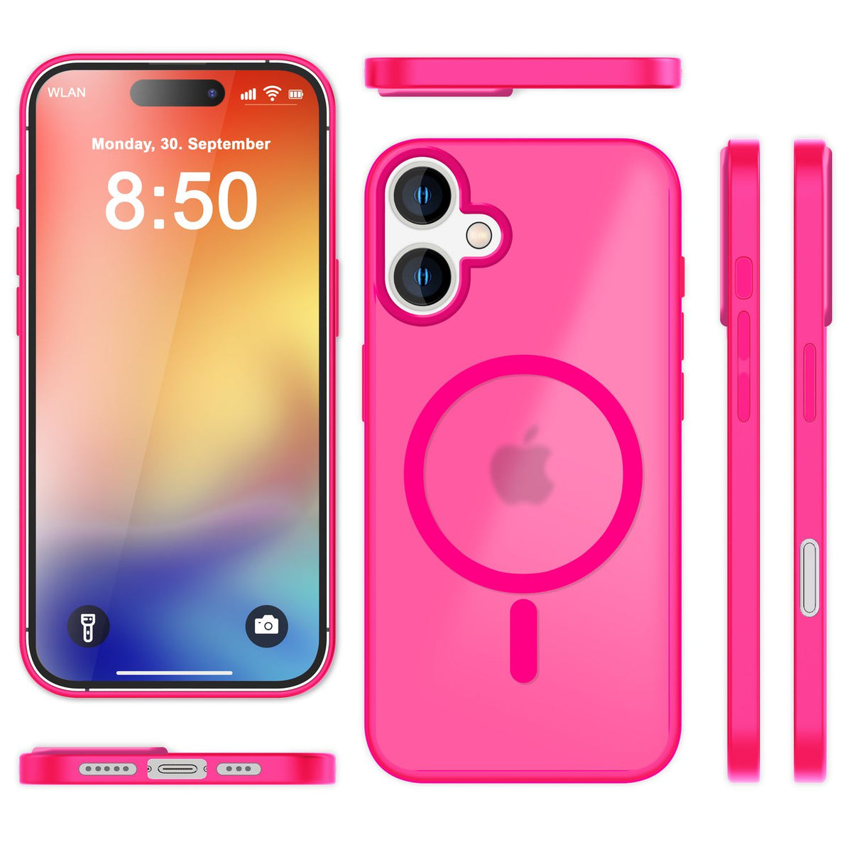NALIA Magnet-Case für iPhone 16 – Matt-Transparent & MagSafe Kompatibel – MATTEX (Rutschfest, Stoßfest & Anti-Fingerabdruck) – Marke aus Berlin