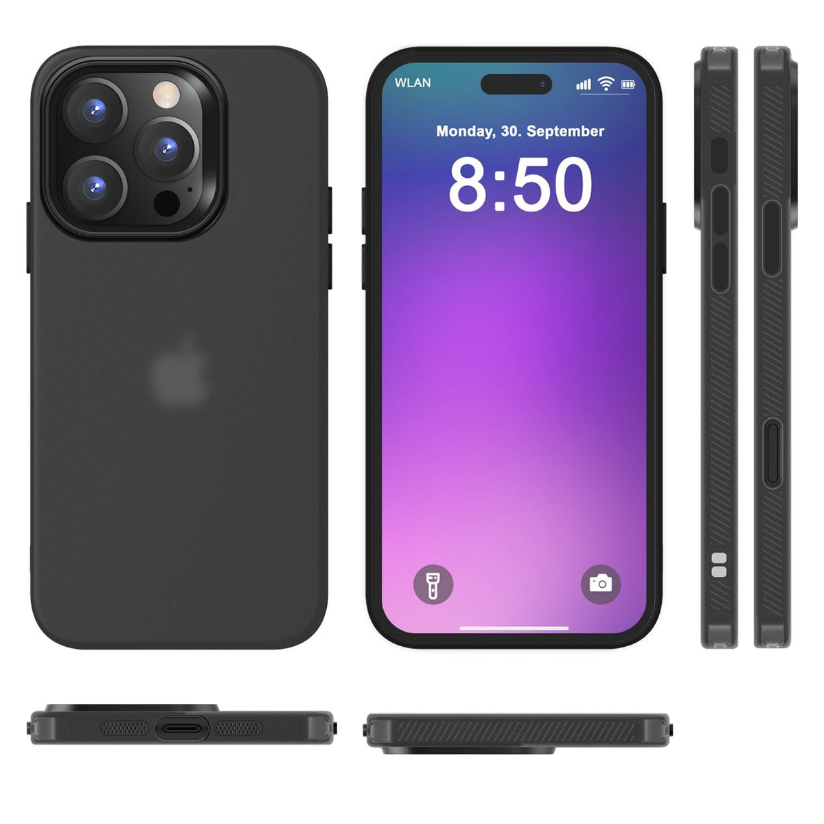 NALIA Silikonhülle für iPhone 16 Pro Max – Matt & Griffig Soft-Touch – ASTRON (Flexibles TPU Case & Stoßfest) – Marke aus Berlin