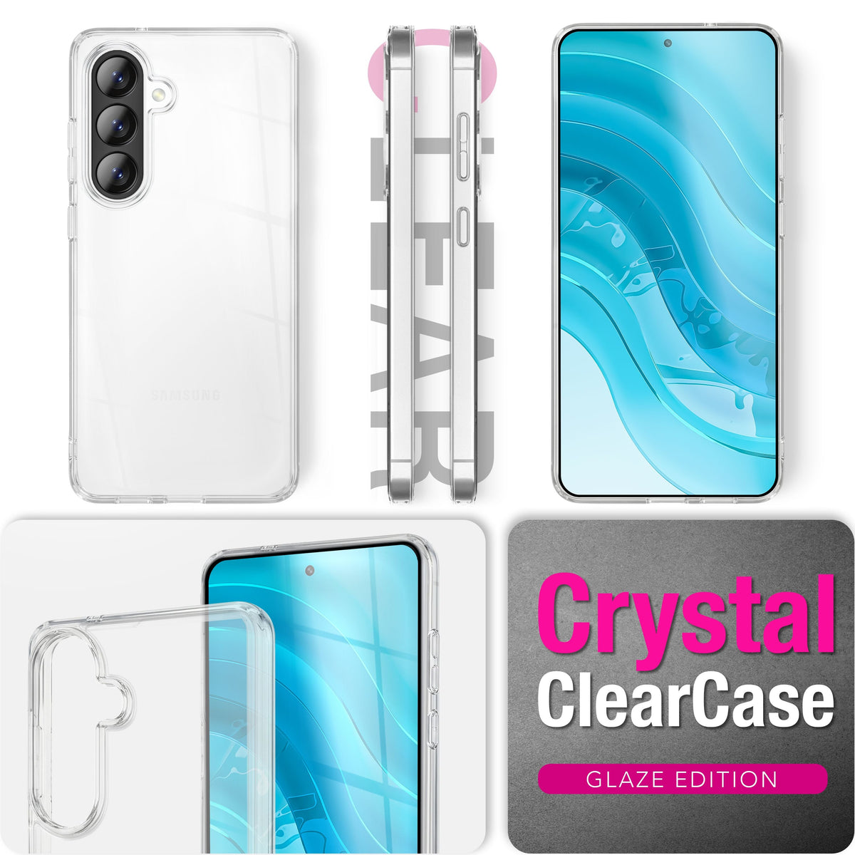 NALIA Transparente Silikonhülle für Samsung Galaxy A37 – Anti-Gelb & Rutschfest – GLAZE (Handyhülle Kristallklar, Schlank & Stoßfest) – Marke aus Berlin