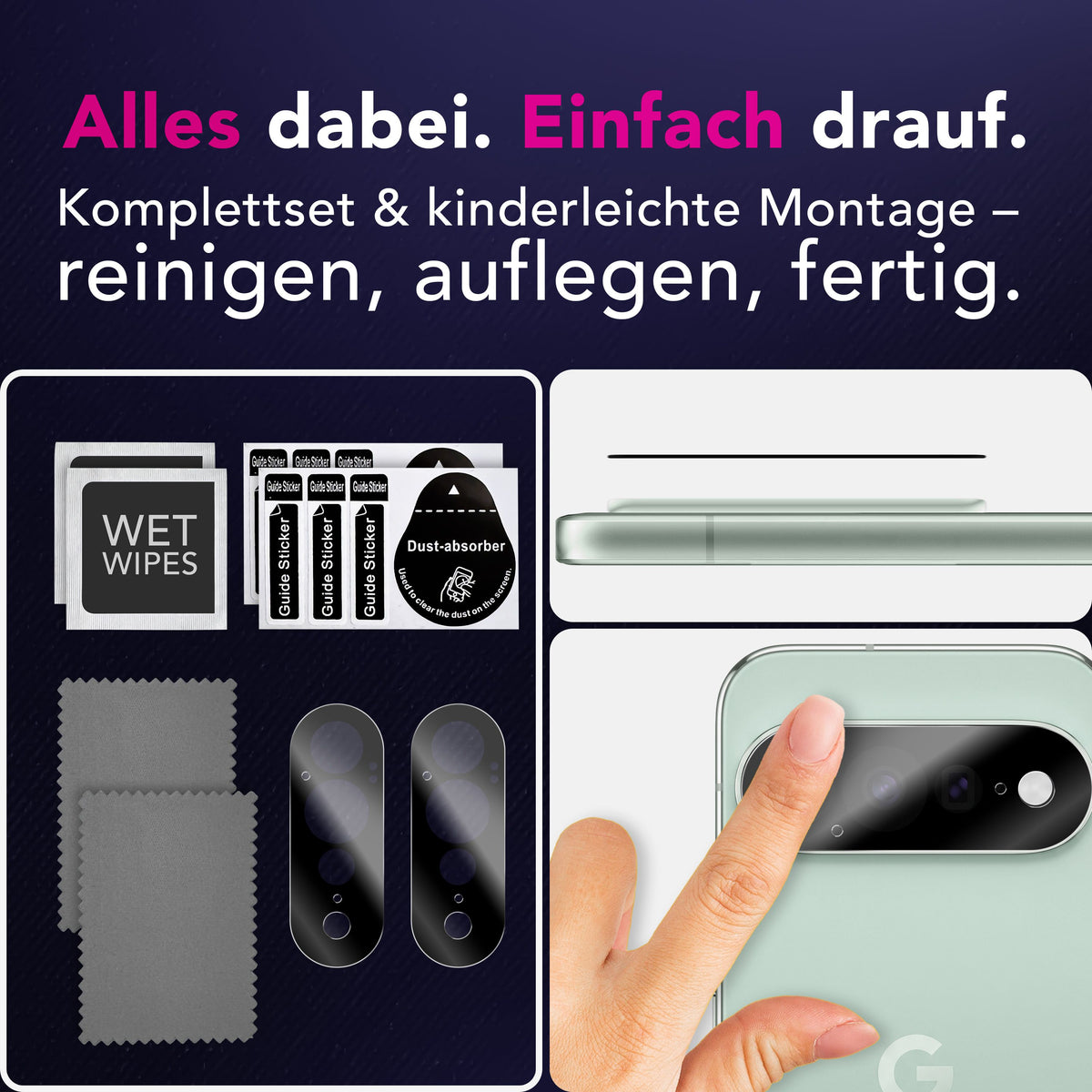 NALIA 2x Kameraschutzglas für Google Pixel 11 Pro XL – Linsenschutz 9H & Case-Friendly – FOCUS.X2 MAX (HD-Echtglas Transparent) – Marke aus Berlin
